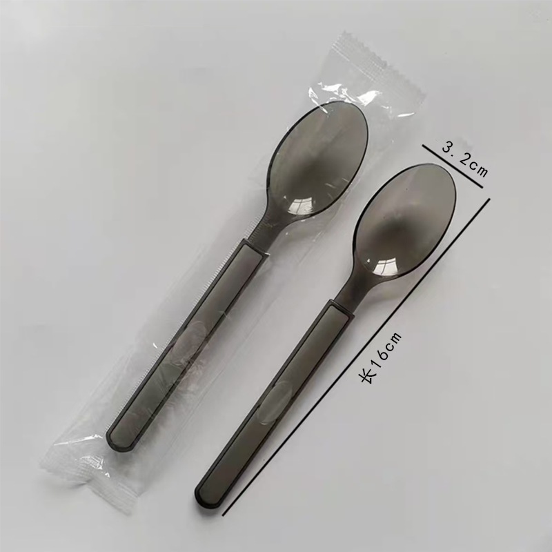 Ensalada de bistec occidental gruesa de mango largo desechable, cuchillo y tenedor para llevar, té con leche grueso, postre, cuchara de sopa, paquete independiente