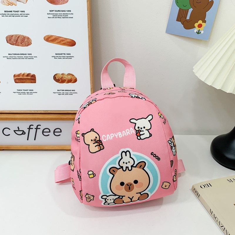 2025 nueva mochila infantil Capibala mochila para niños y niñas caricatura encantadora mochila escolar de moda