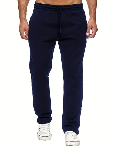 Solid Color Fleece Sweatpants for Men