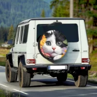 Amazon новый автомобиль задний чехол для запасных шин милый цветок кошачий принт шаблон для дизайна