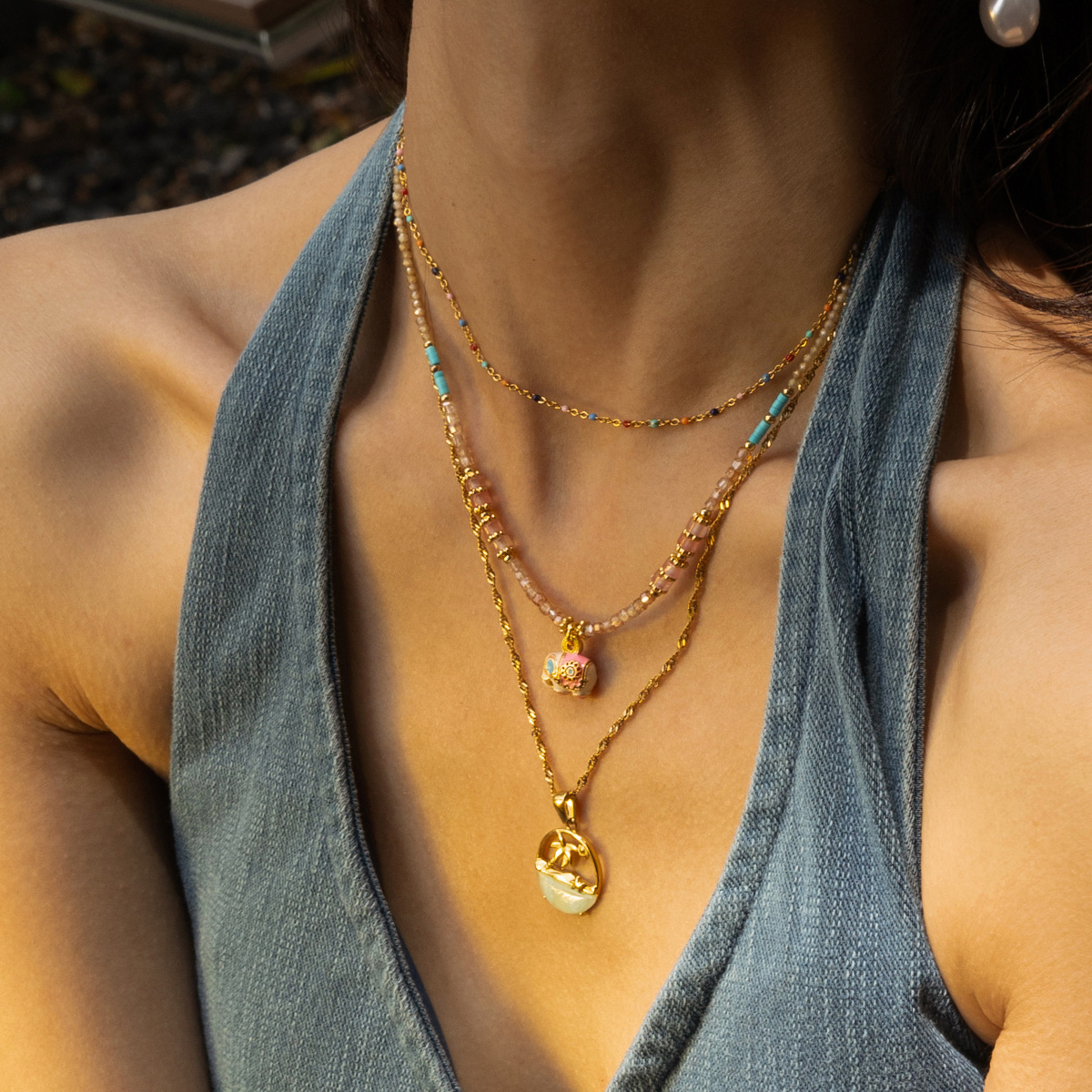 TENA Europa y América moda para mujeres collar de lujo ligero nicho estilo de diseño clavícula de joyería de venta caliente transfronteriza