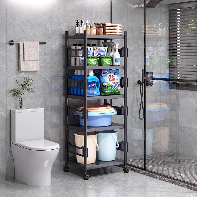 Bathroom Rack Floor-Standing Basin Storage Rack Bathroom Multi-Layer Removable Microwave Oven Sandwich Storage Rack