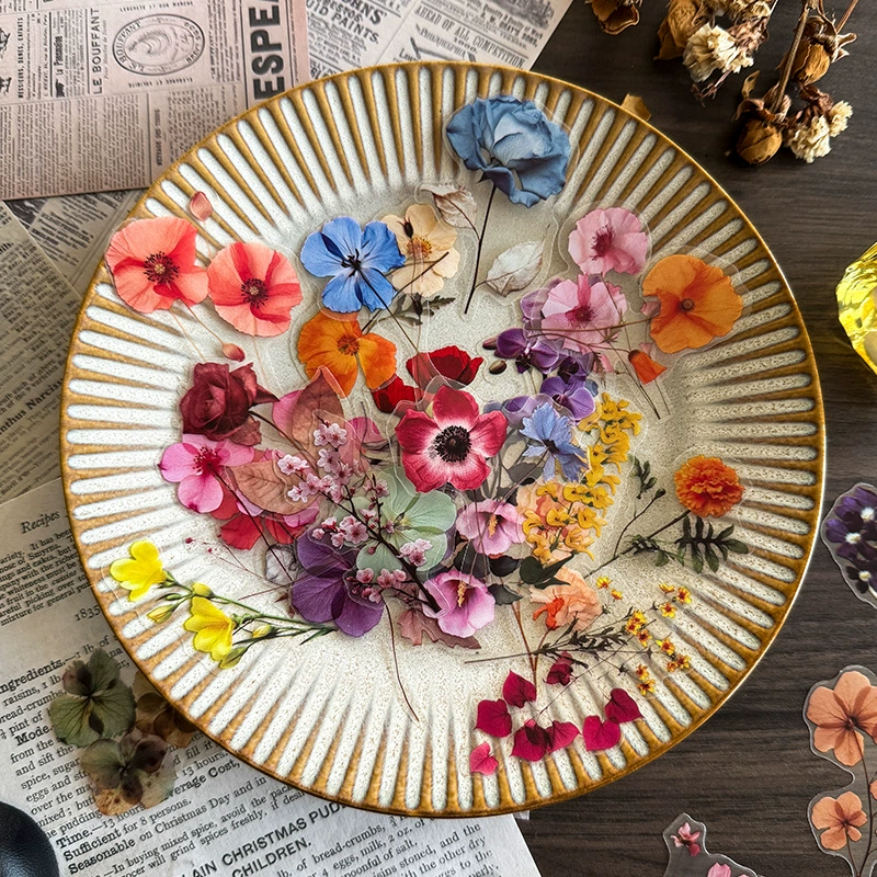 Наклейки в стиле ретро с цветочным узором для коллажей, скрапбукинга, фоторамок, оформления рамок, декоративных материалов и ландшафтного дизайна.