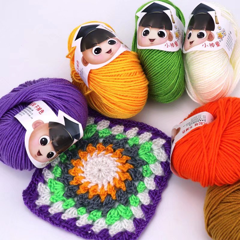 Acrylic 4-ply small god child yarn pure acrylic yarn crochet shoe cushion toy yarn knitting shoe medium-thick yarn hand-knitted