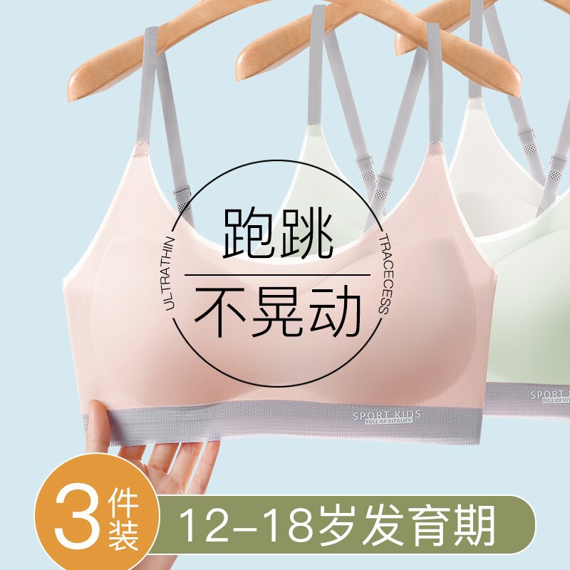 Tiktok Hot-Selling Product: 12-18 Year Old Girls' Underwear, Summer Seamless Thin Breathable Bra for Young Girls