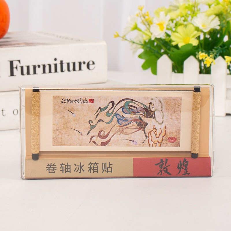 敦煌建筑飞天壁画卷轴冰箱贴文创礼品纪念品磁性工艺品现货批发|undefined