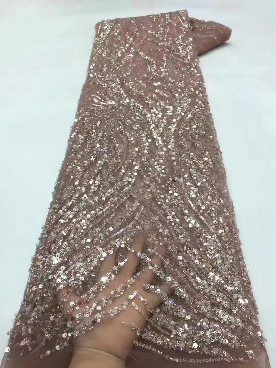 Vestido DE BODA francés tela tubo lentejuelas bordado nupcial ropa malla encaje francés encaje JX2353
