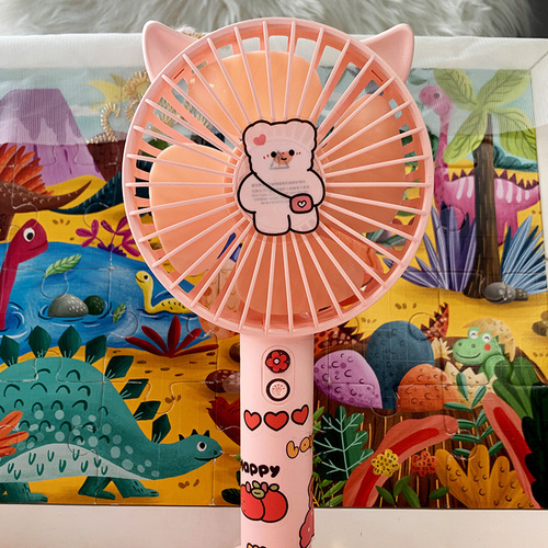  New Cute Cat Handheld Small Fan Mini Portable Charging Desk USB Student Handheld Electric Fan