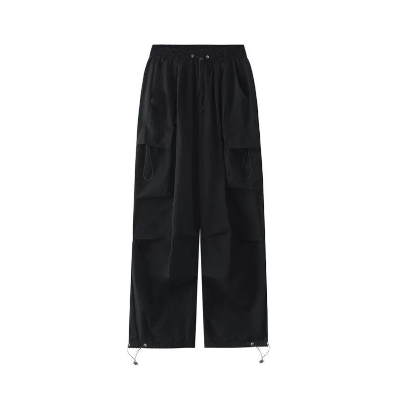 Ретро широкие летние брюки, plus size, в американском стиле, на резинке (2XL–5XL)