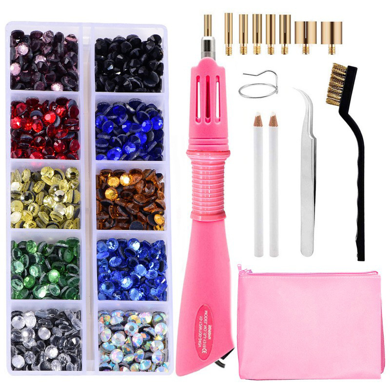 Dot drill pen diy tool accessories storage bag dmc hot drill set brush tweezers nail art kit