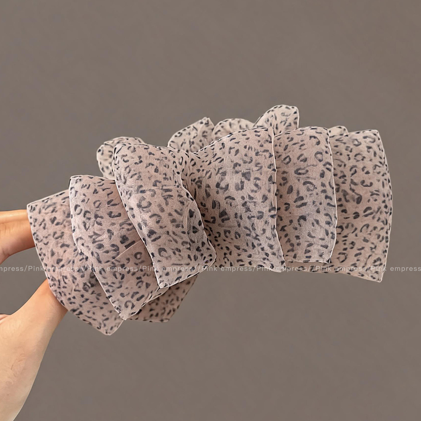5# coffee white multi-layer leopard print banana clip (bottom clip 13cm)