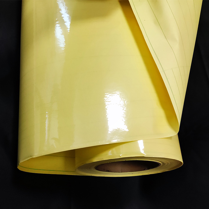 Película de laminación en frío PVC de doble cara adhesiva de alta permeabilidad de alta adhesión resistente a altas temperaturas fondo amarillo de doble cara máquina de laminación adhesiva consumibles ventas directas de fábrica