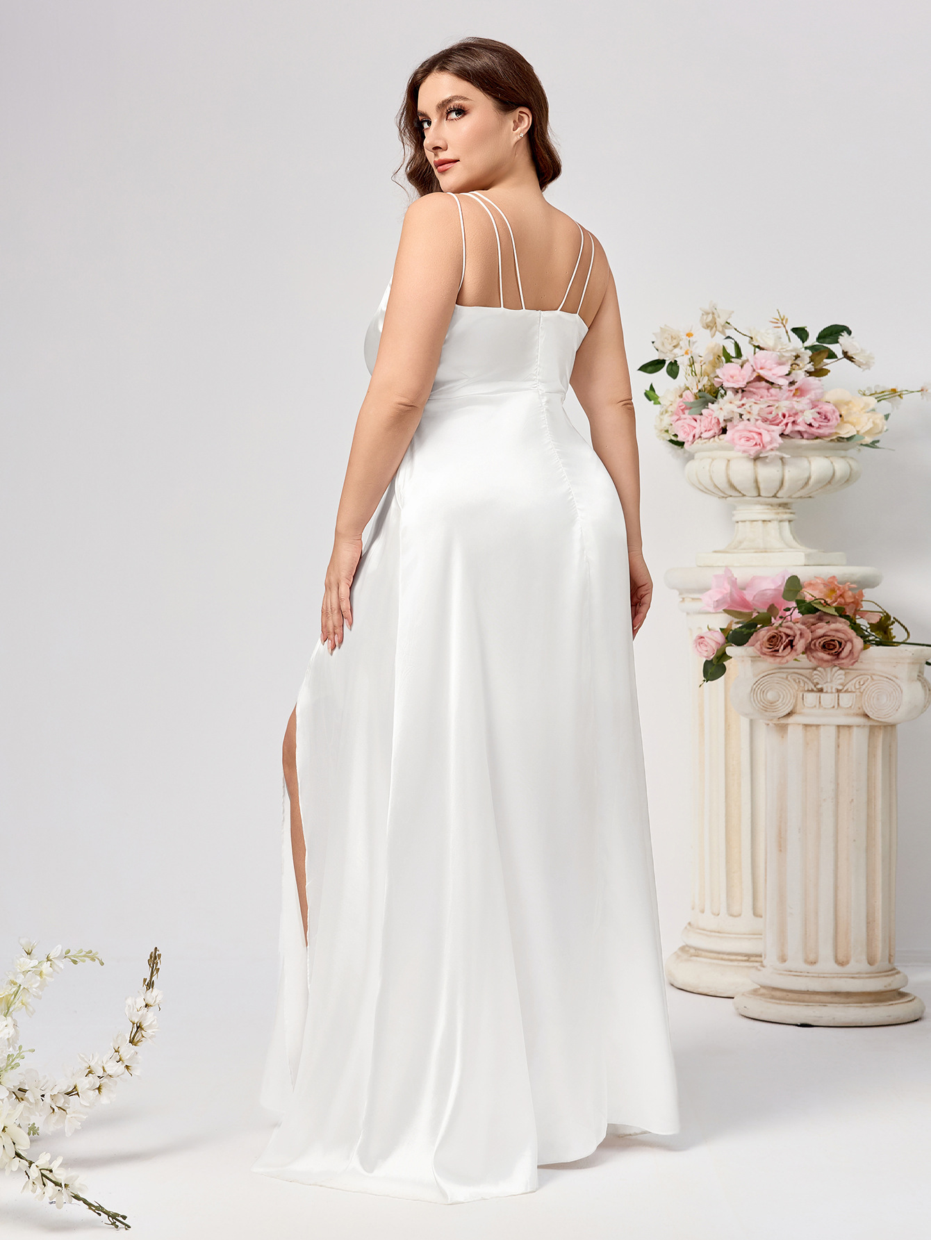 Vestido de talla grande, fiesta de baile, venta caliente, vestido de novia ligero de Amazon europeo y americano 2025, vestido de noche brillante de comercio exterior image 2