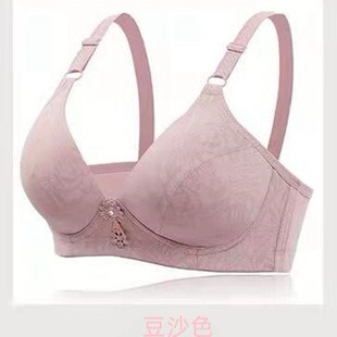 Summer middle-aged women's thin cotton breathable wireless mom bra plus size push up comfortable underwear