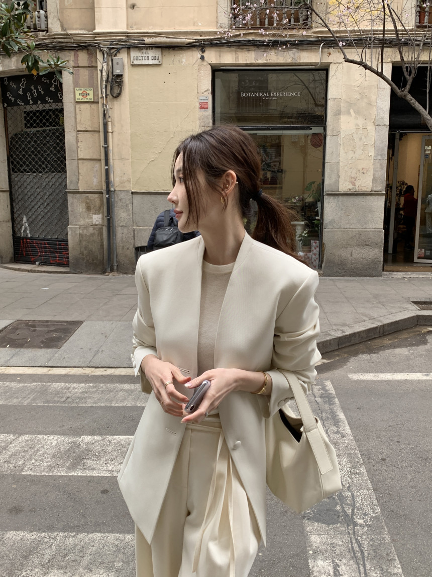 Blazer vintage stile coreano donna giacca casual elegante_voghion.com