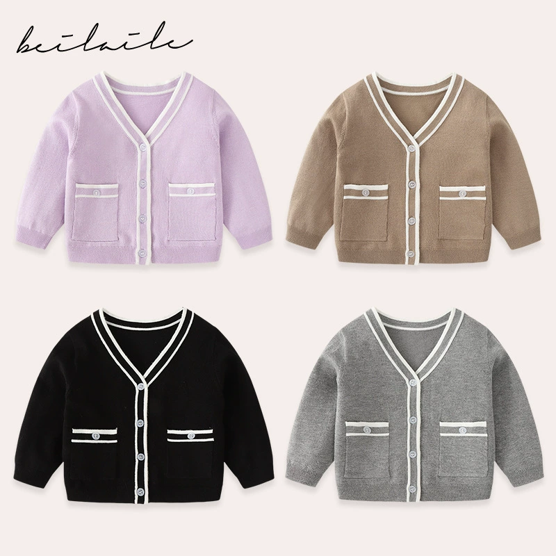 [Свитер в стиле Xiaoxiang] Детское пальто для мальчика детский вязаный кардиган внешний костюм Детский свитер для девочек