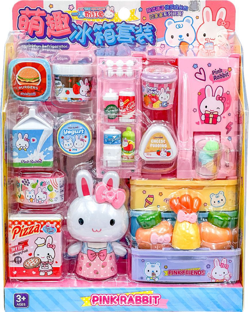 Una palabra conejo rosa caja de maquillaje infantil mesa de maquillaje simulación bolsa de almacenamiento portátil de trabajo niña juguetes caseros