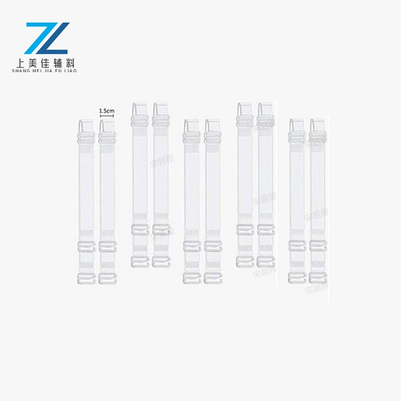 [Трансграничная] комбинированный набор из 10 шт., пряжка с резиновым покрытием 1,5 см, прозрачные бретели для нижнего белья, простая упаковка, 10 шт., прямая продажа с фабрики