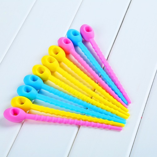 硅胶塑料袋封口带夹食品袋束口捆绑扎带理线带硅胶绑带硅胶扎带