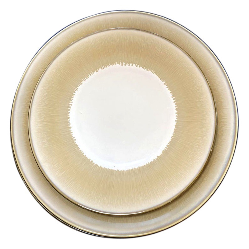 Serie de cambio de horno Liuyun [una marca de gama alta] Placa occidental Placa De Filete de placa plana doméstica de 10 pulgadas Placa de boca baja Traje de placa