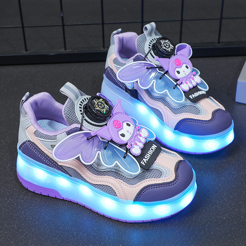 Heelys Shoes for Girls with Wheels New Summer Kidsren's Invisible Double Wheel Roller Shoes Kuromi Heelys Shoes Free Shipping