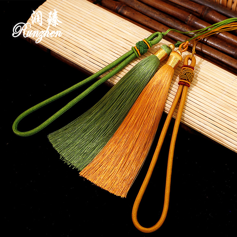 潤臻手把件掛繩流蘇錦綸菠蘿結吊繩文玩手把繩汽車中秋節掛件禮品