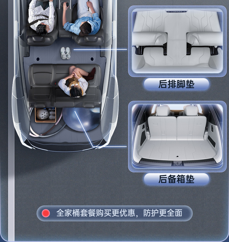 Suitable for the 2025 Geely Galaxy M9 Trunk Mat, Full Surround Trunk Mat for Geely Galaxy M9, Interior Modification Accessories