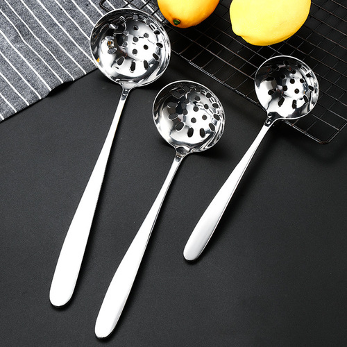 Large stainless steel extended and thickened hotel restaurant kitchen cooking hot pot spoon soup shell soup colander porridge spoon soup colander