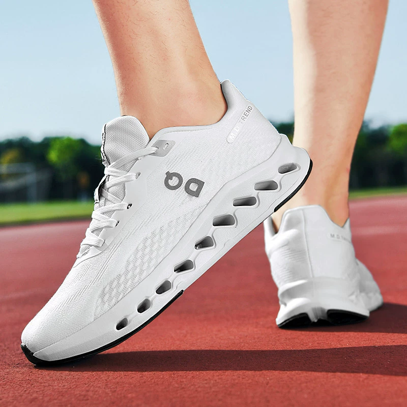 Мода дрожащие кроссовки мужские летающие плетение дышащая сетка спортивная обувь приливная обувь с низким шнуровкой на открытом воздухе легкая дорожная обувь мужские