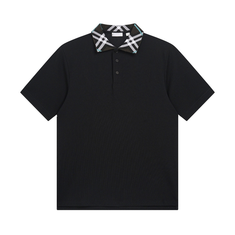 Summer Trendy Brand Color-Blocked Lapel Loose Casual Polo Shirt Short-Sleeve T-Shirt for Men
