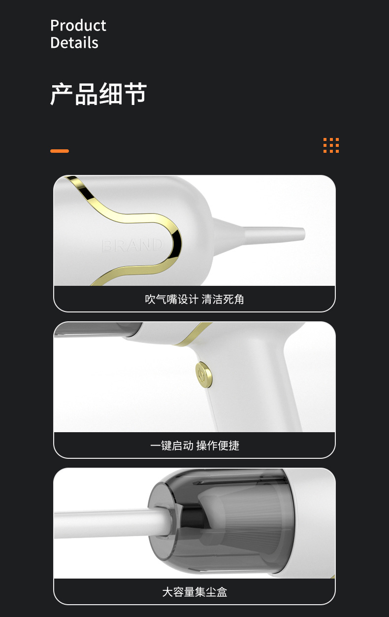 Cross-border wireless car vacuum cleaner, high-suction handheld blower and vacuum cleaner, multifunctional vacuum machine for cars