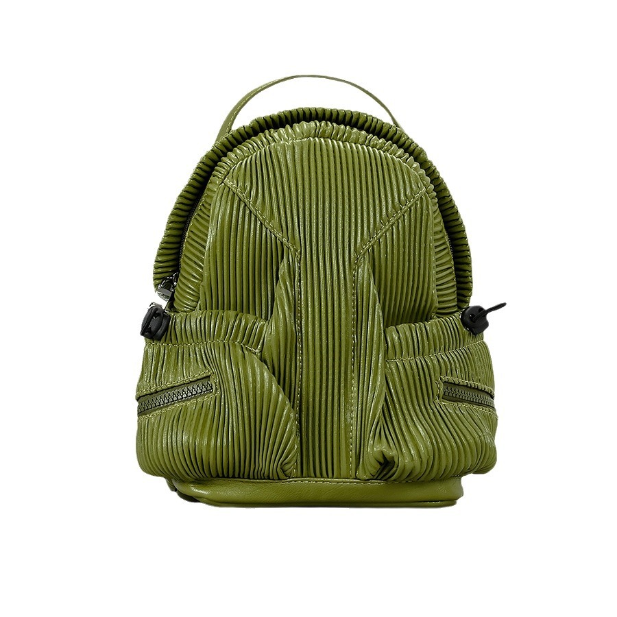 Backpack, Niche Design Soft Leather Pleated Exquisite Backpack, Casual Shopping Versatile Fashion Lightweight Women's Bag. Very Individual._voghion.com