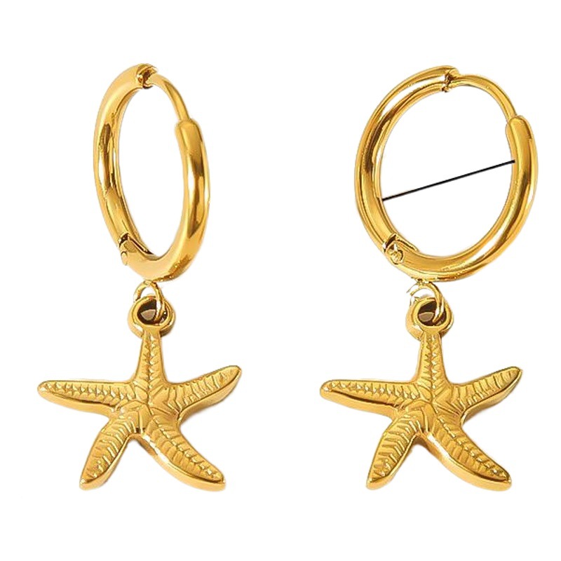 Venta caliente transfronteriza de moda europea y americana pendientes de todo partido 18K oro de acero inoxidable pendientes de diseño retro al por mayor