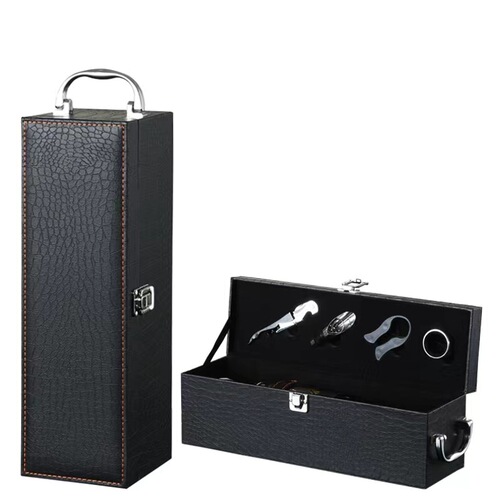 Red Wine Dedicated Single Bottle Box Wine Gift Box Chinese Style Red Wine Single Leather Box with LOGO Printing