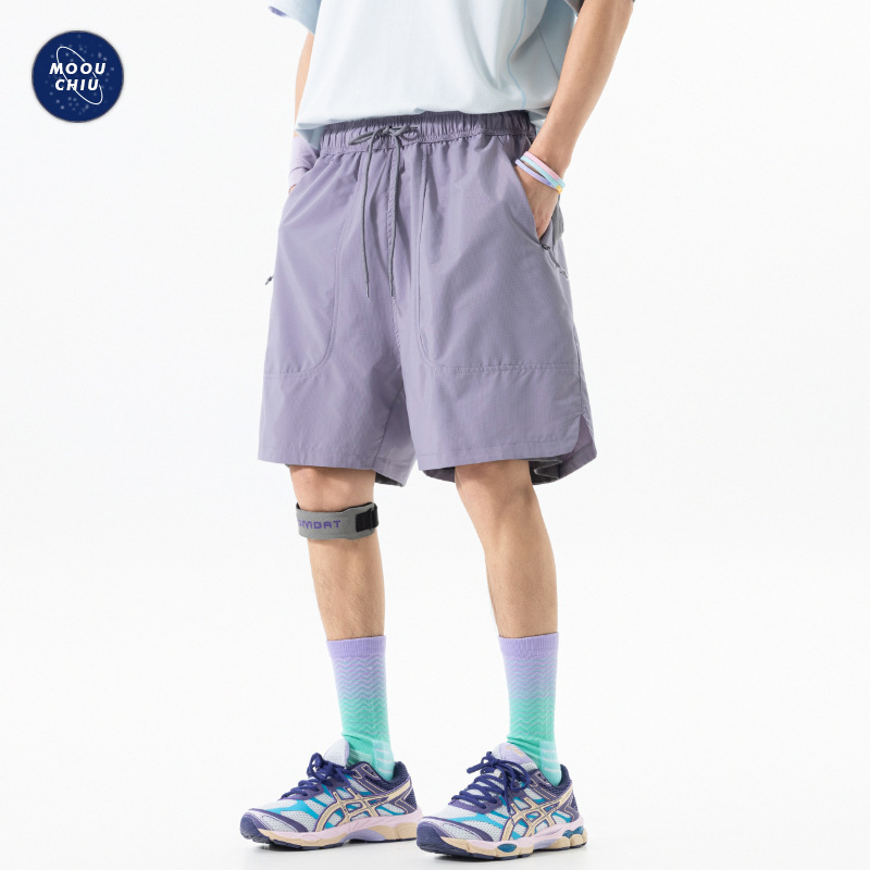 Muqiu Men's Wear | Summer Thin Ice Silk Tennis Sports Shorts Unisex Outdoor Fishing Casual Mid-Length Pants