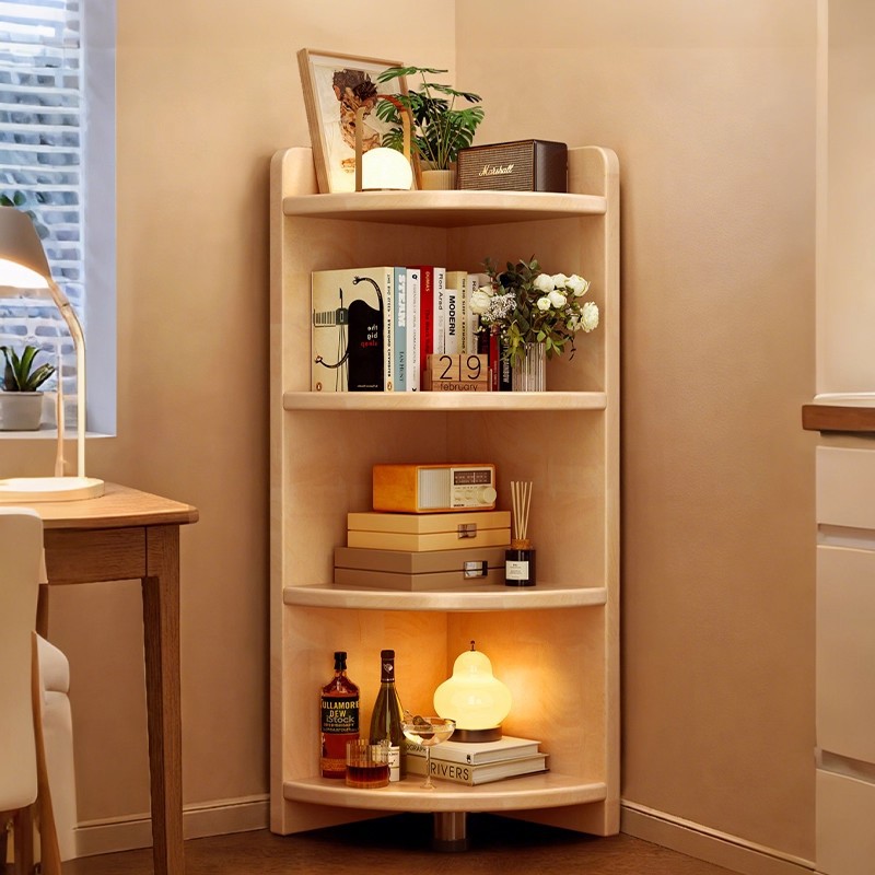 Estante de libros para niños de madera sólida estante de esquina estante de estante de piso bajo armario de almacenamiento armario de almacenamiento simple para estudiantes sin espacio librería