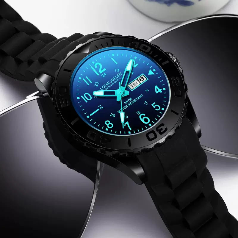 批发外贸抖音爆款夜光表盘防水watch学生手表 硅胶表带情侣石英表