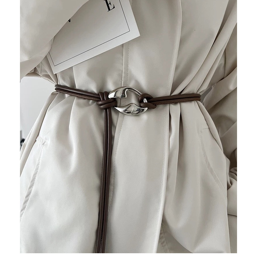 French-Style Women's Thin Waist Belt Retro Decorative Dress Shirt Versatile Black Waist Chain Accessory Belt for Women
