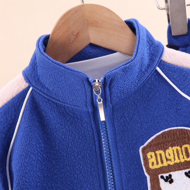 Kinder 2022 Frühling und Jungen Herbst Neue Produkt Cartoon Brief Puppe Gespleißt Baseball Anzug Zwei Stück Set_voghion.com