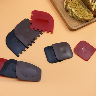 Cross-Border Pc Scraper 3-Piece Set Cast Iron Pot Cleaning Scraper Toothed Scraper Square Plate Oil Scraper Kitchen Tool