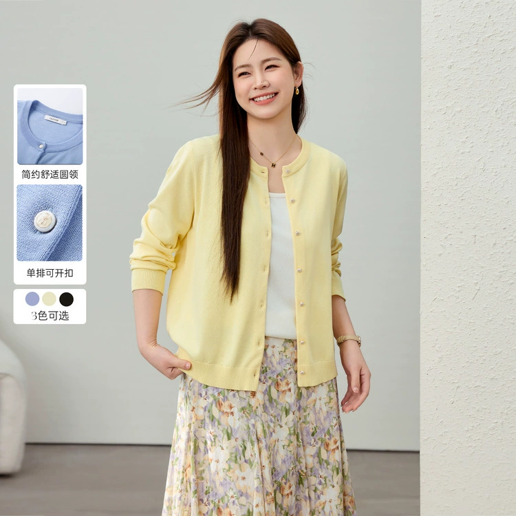 [Корейский простой круглый воротник, дикий модный тонкий свитер] Funny Show большой размер женский толстый мм весенний новый