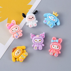 新款卡通彩色公仔樹脂配件手工DIY自製手機殼冰箱貼髮飾奶油膠