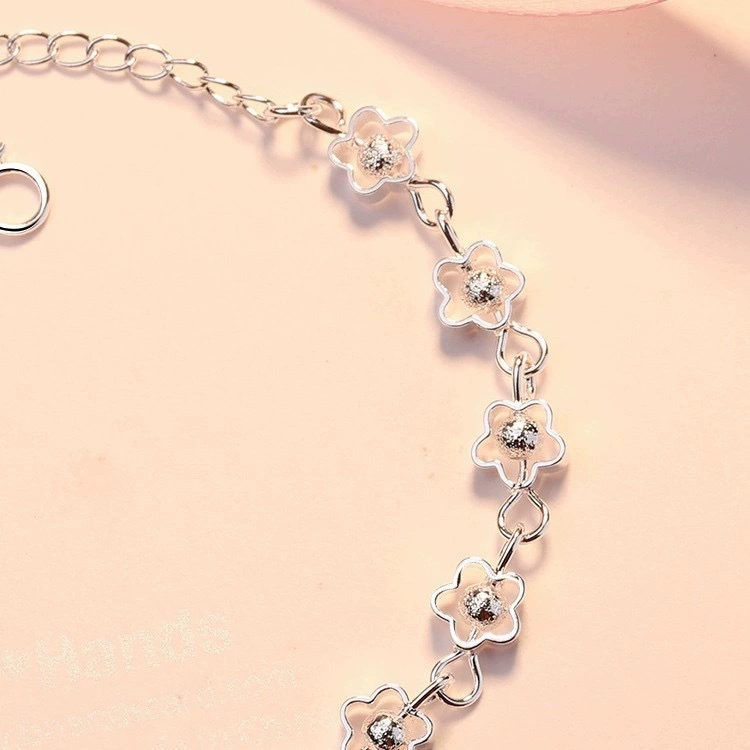 Silver bracelet, jewelry handmade, beads, accessory, flowered
