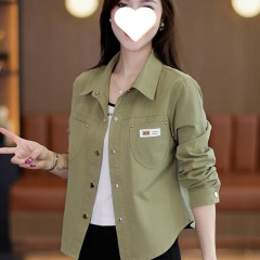 休闲外套女短款2025年春秋新款小个子时尚洋气宽松棉衬衫上衣潮