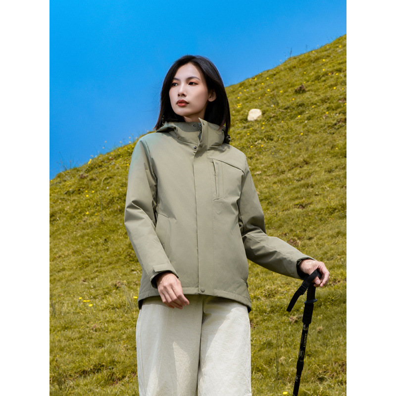 Ropa de asalto para mujeres a prueba de viento impermeable 3 - en - 1 pluma de color sólido herramientas a prueba de frío chaqueta de montaña hombre image 4