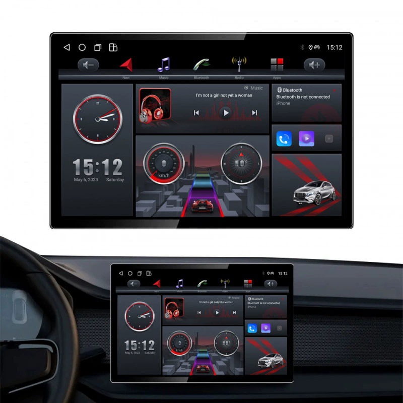 13-дюймов автомобильный навигатор с Android, встроенное радио MP5, Bluetooth, CarPlay, задний ход