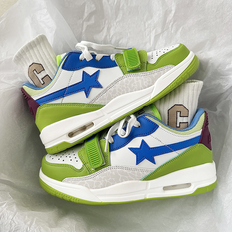 國潮ins港風撞色流星潮流氣墊鞋男ulzzang原宿百搭情侶慢跑運動鞋