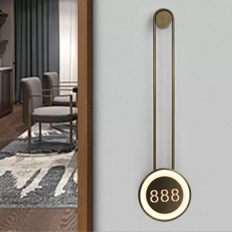 高档酒店会所KTV包间包厢门牌 LED带灯指示牌 发光包厢门牌号定做