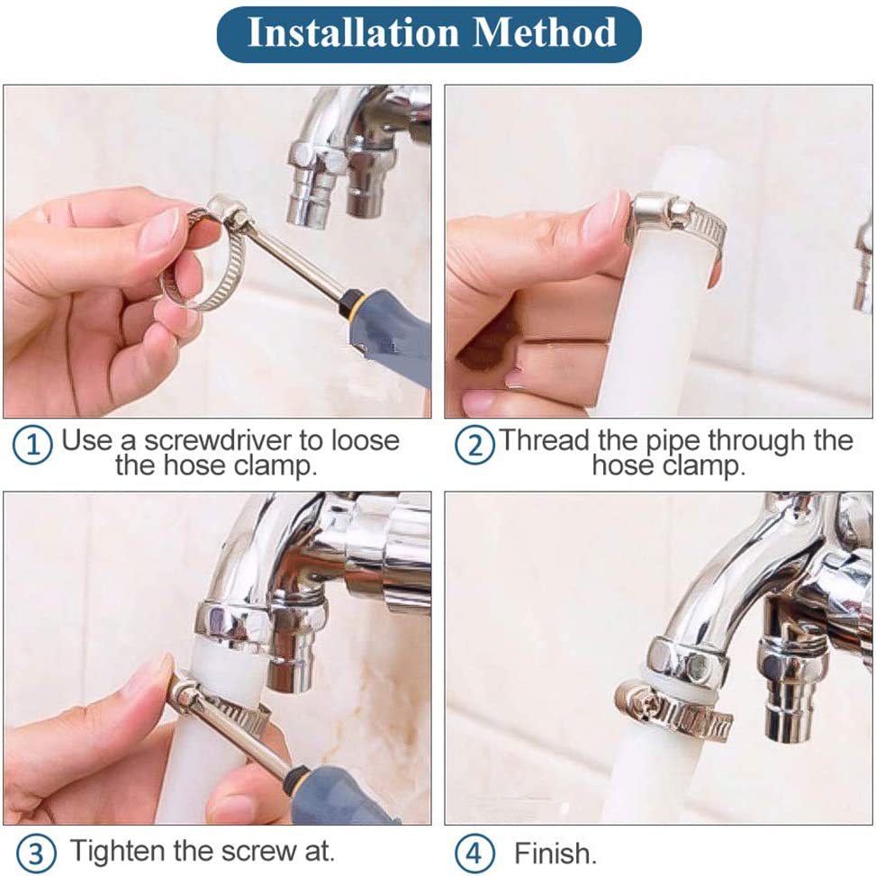 Venta caliente transfronteriza 20 unids abrazadera de manguera de acero inoxidable ajustable abrazadera de manguera abrazadera de tubo abrazadera de manguera de acero inoxidable