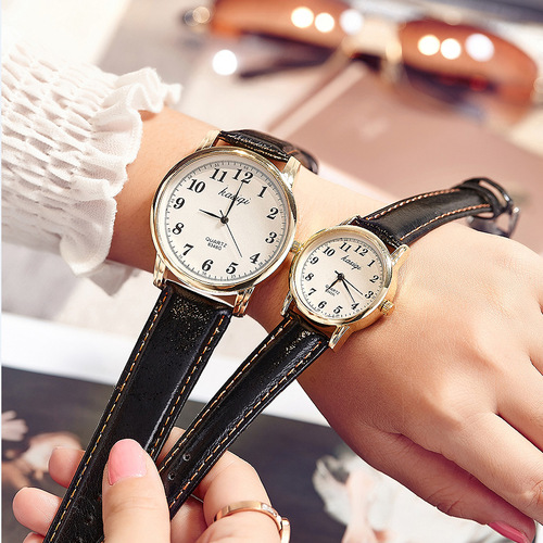 New style fashionable Korean brand watches, women's student quartz watches, men's belts, casual couple watches